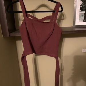 Maroon cropped blouse